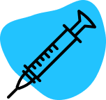 Vaccine Icon with blue Background