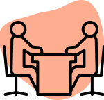 In Person Icon with orange Background