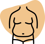 Obesity Icon with orange Background
