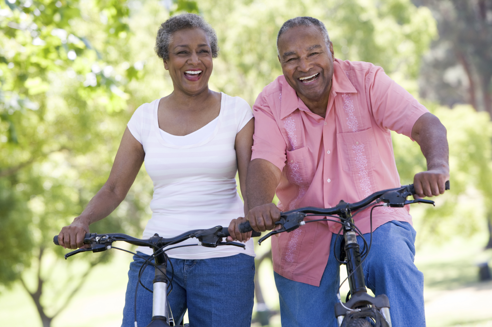 Senior couple on bike ride